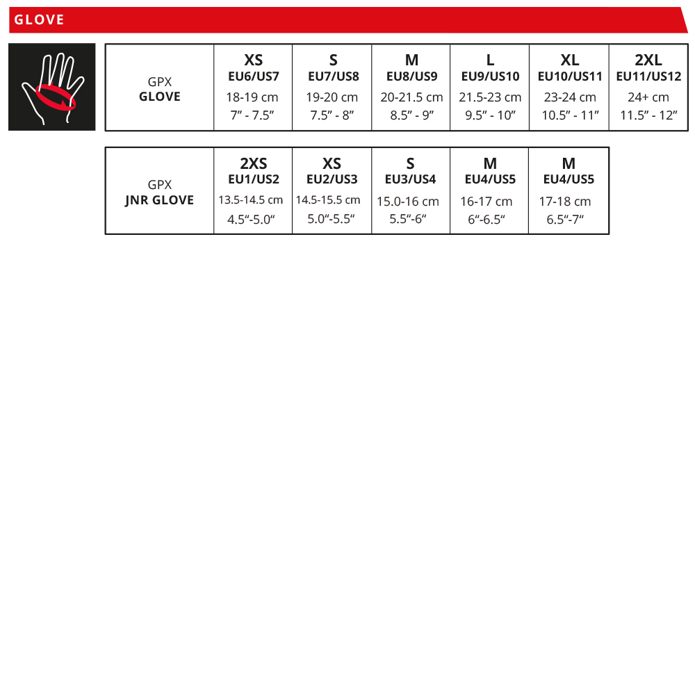 GLOVE GPX 1.5 GRIP R TECH WHITE MEDIUM